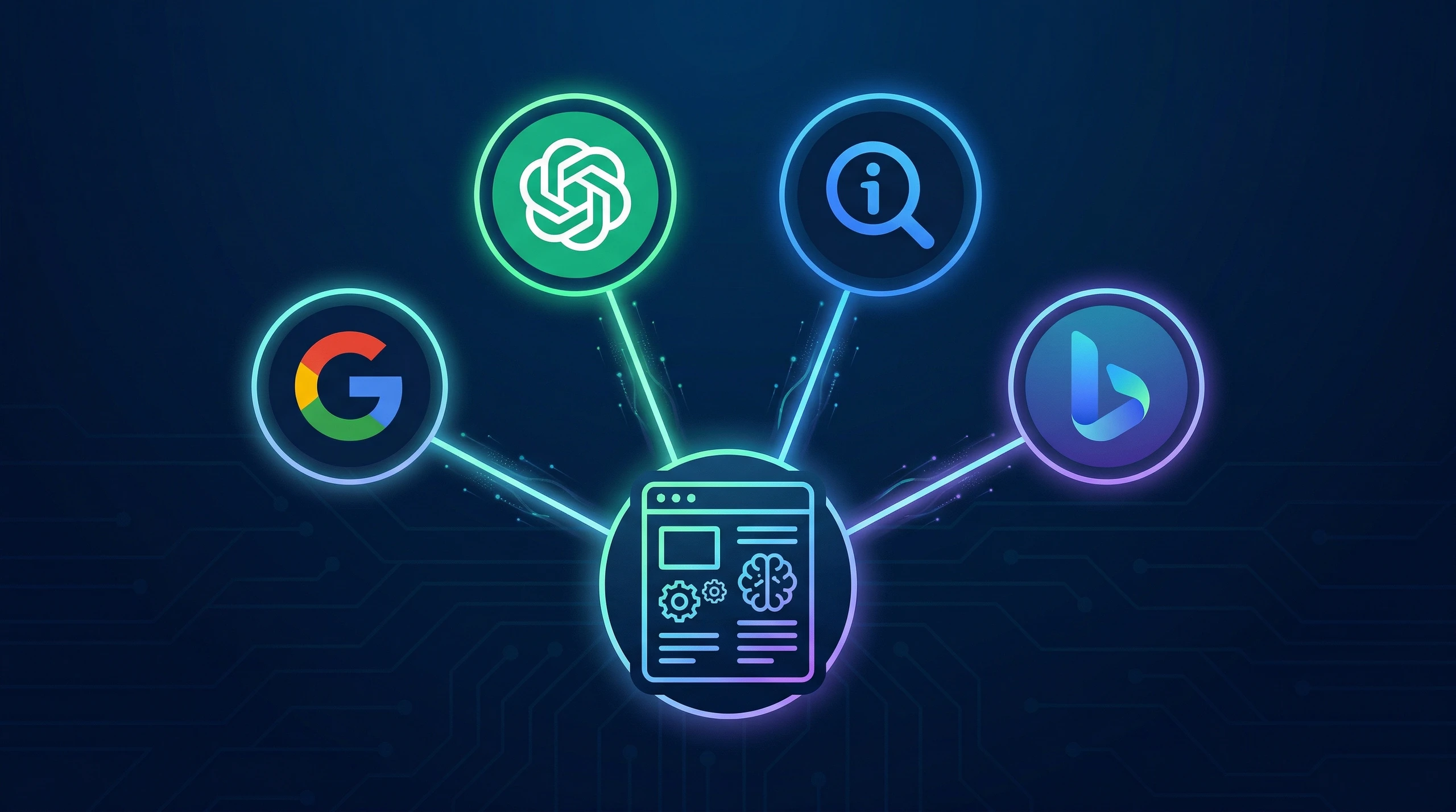 Sơ đồ GEO optimization website kết nối với Google AI Overvie