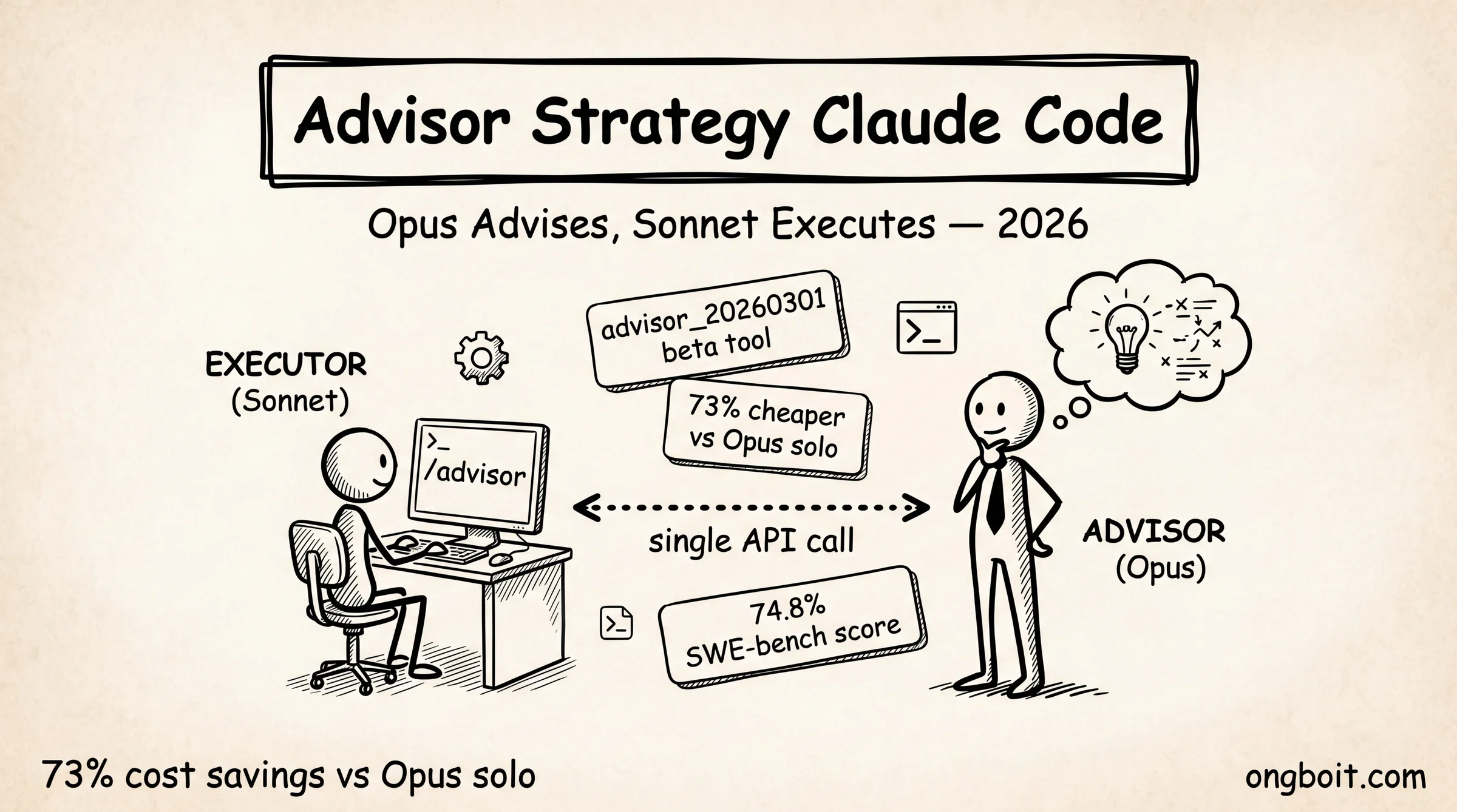Advisor Strategy Claude Code: Opus Advises, Sonnet Executes