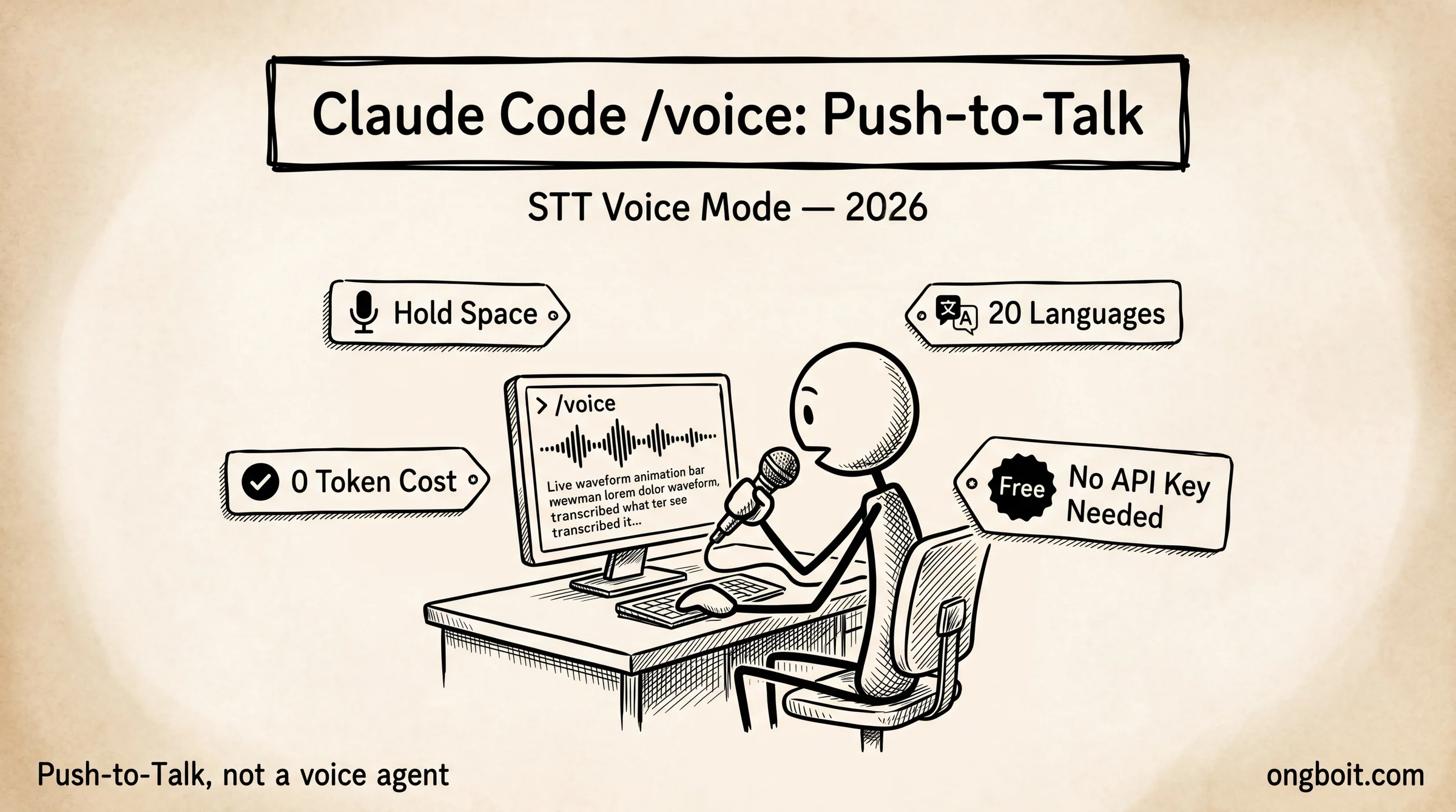 Claude Code voice mode push-to-talk interface