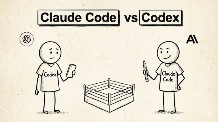 So sanh Claude Code va Codex CLI whiteboard sketch