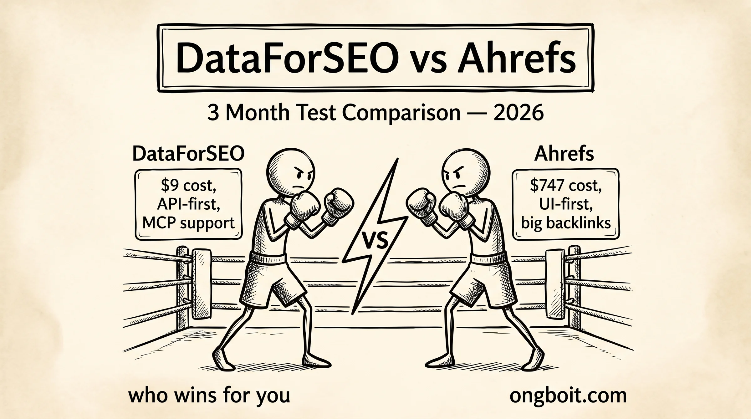 DataForSEO vs Ahrefs: so sánh 12 dimensions sau 3 tháng test side-by-side