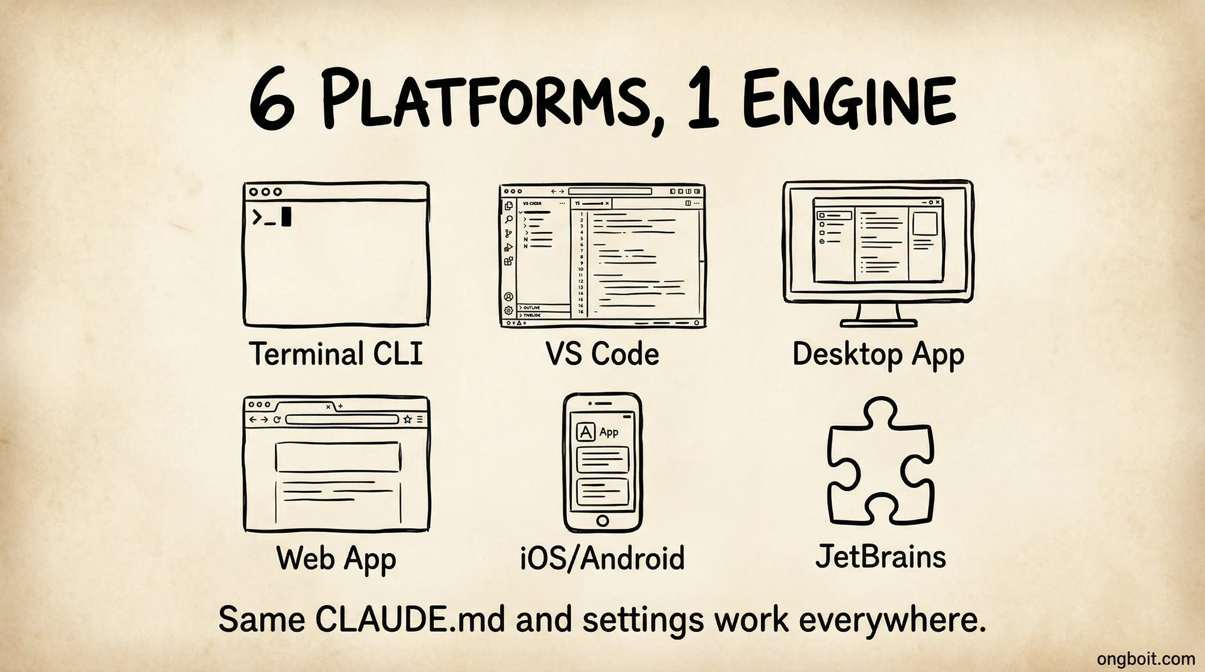 Claude Code 6 platforms