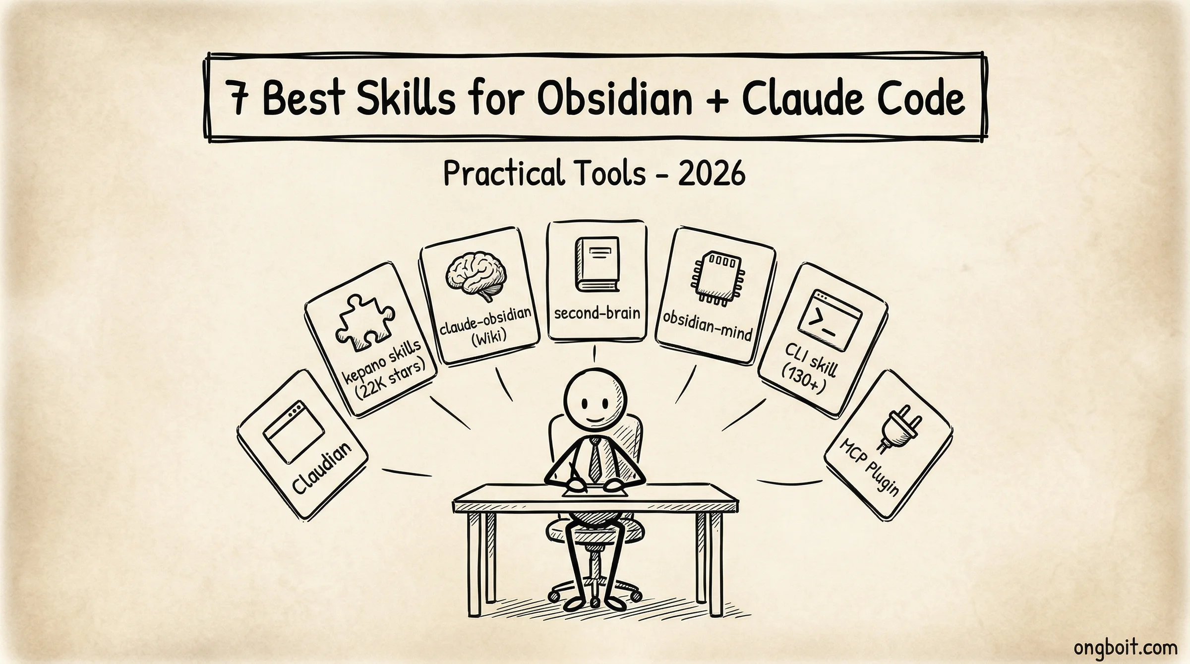 Obsidian + Claude Code Thực Chiến: 7 Skills, Workflows và Bases cho second brain AI năm 2026