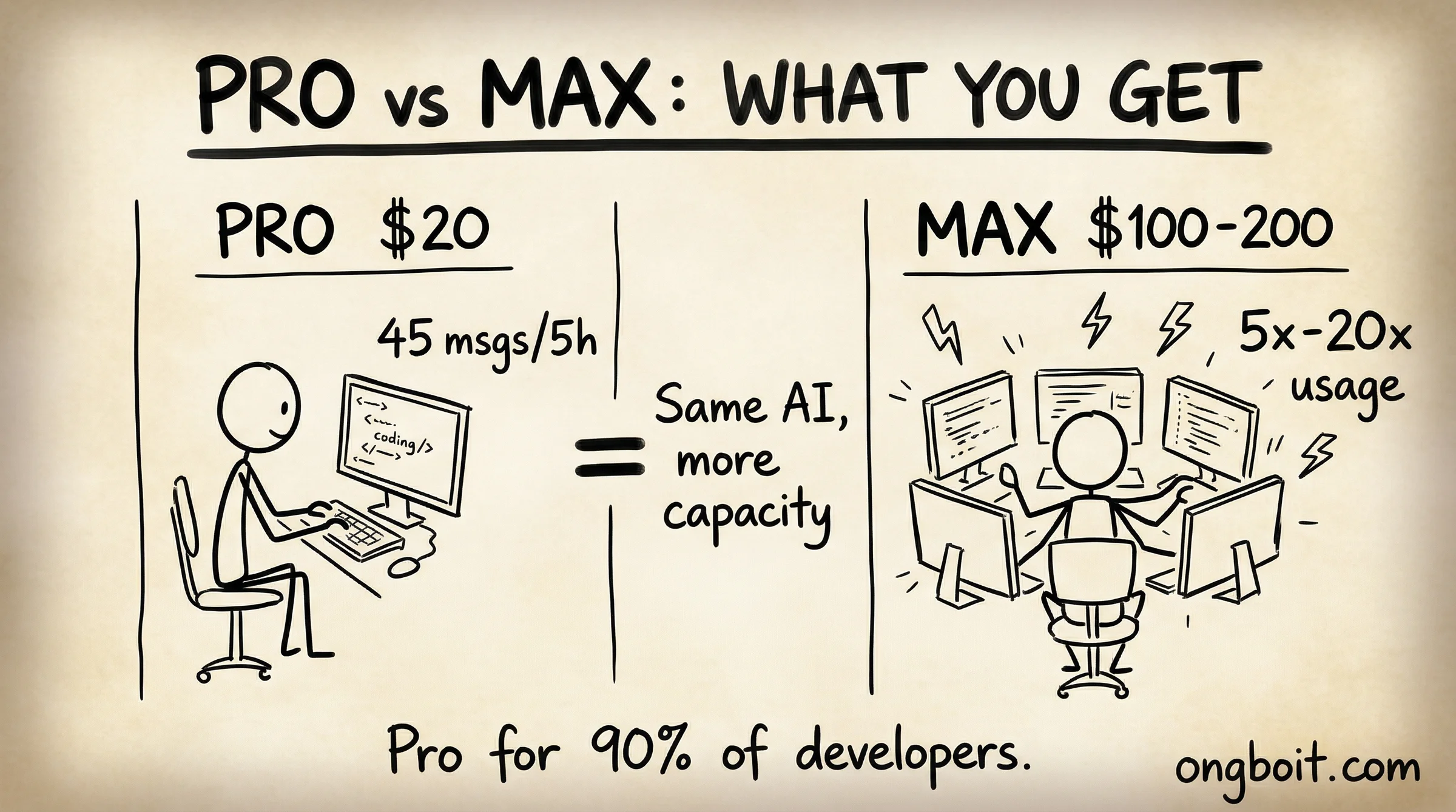 Pro vs Max comparison what you get for each tier