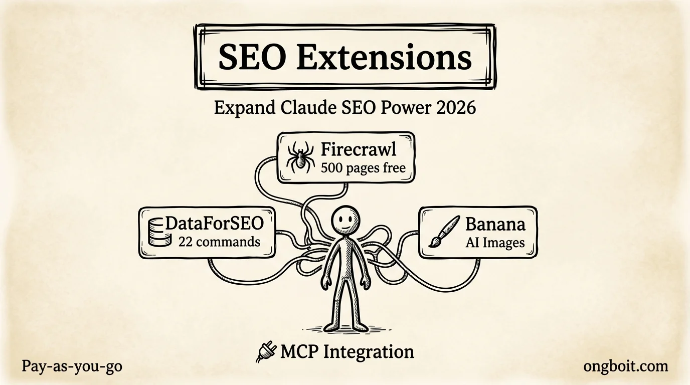 Claude Code SEO extensions - DataForSEO Firecrawl Banana MCP