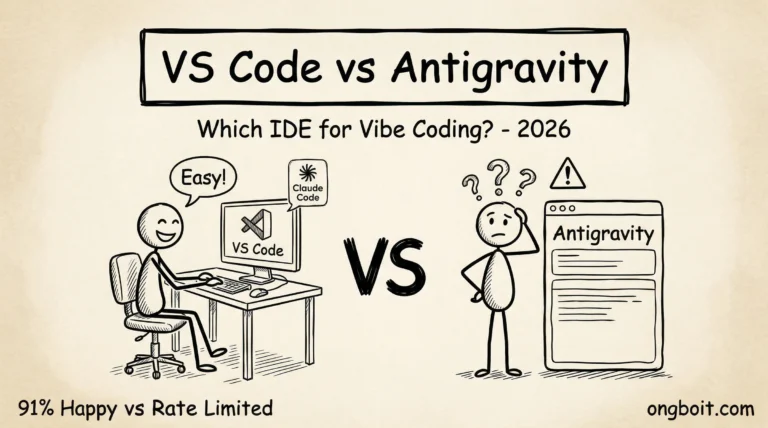 VS Code vs Antigravity: so sánh IDE cho vibe code 2026, VS Code happy vs Antigravity confused