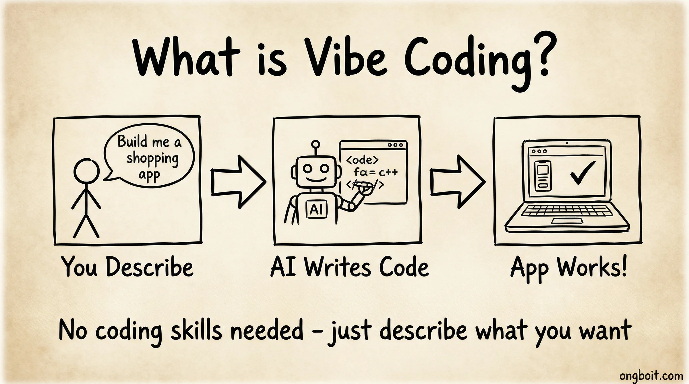 Vibe coding là gì: mô tả ý tưởng, AI viết code, app hoạt động
