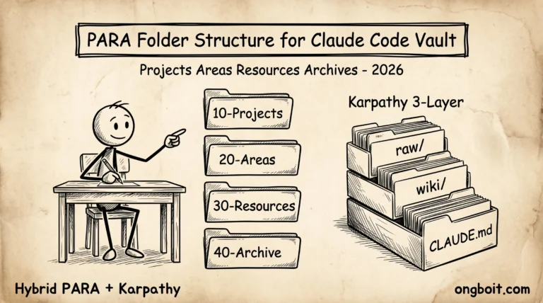PARA Folder Structure for Claude Code Vault: Projects Areas Resources Archives kết hợp Karpathy 3-layer