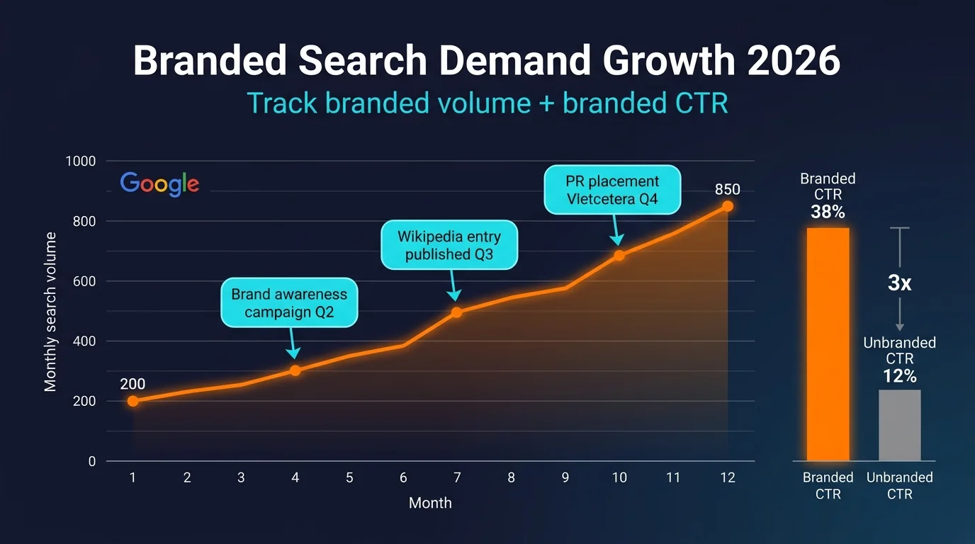 Branded search demand growth trend 2026 dark tech