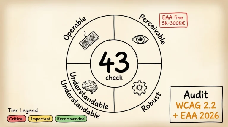 Hướng Dẫn Audit Accessibility WCAG 2.2 + EAA 2026 (43 Check)