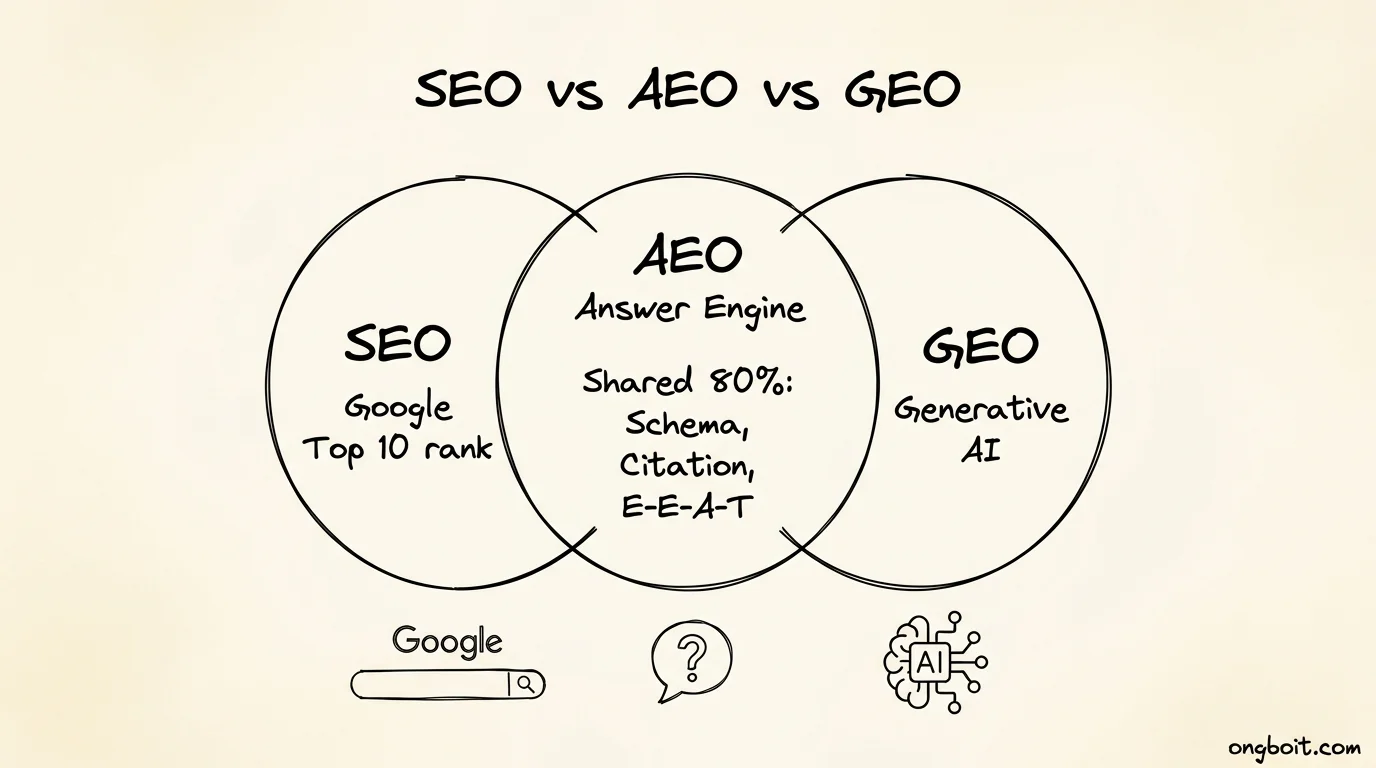 GEO Là Gì? Phân Biệt GEO/AEO/SEO + Action Plan 2026